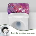 thumbnail image 4 of Renewold Marble Butterfly Daisy Print Toilet Tank Lid Cover for Bathroom Decor, Universal Toilet Tank Dust Cover Replacement with Stretch Band, Washable, Purple, 4 of 6