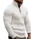 thumbnail image 1 of Blusa y camisa de manga larga con cuello alto para hombre, color liso, con cremallera, cuello alto, cubrecabezas, tejido elástico, estilo suéter, poliéster., 1 of 5