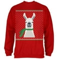 thumbnail image 1 of Ugly Christmas Sweater Big Llama Red Adult Sweatshirt, 1 of 1
