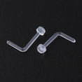 thumbnail image 2 of 100pc Acrylic L-Shaped Nose Ring Piercing Body Jewelry for Her White 8x6x2mm Pin: 0.7mm, 2 of 2