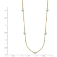 thumbnail image 3 of Solid Gold 14K Two-tone Oval Chain Diamond Cut Stars w/ 2in Ext Necklace - 16.00", 3 of 6