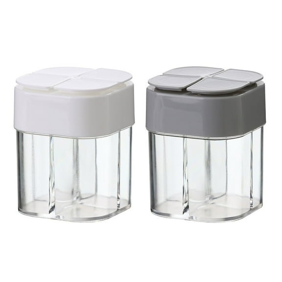 Mobutofu Multifunctional Salt Seasoning Jar Powder Pots 2Pcs 6.5X6.5X8.5CM