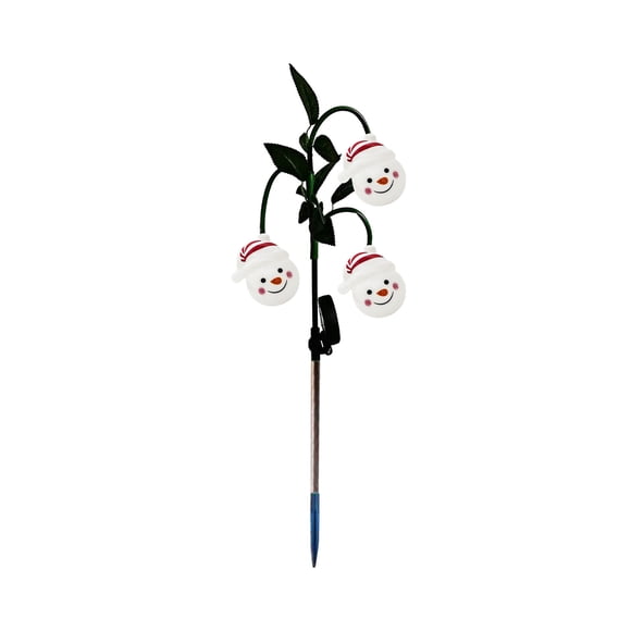 Décorations de Noël à Énergie Solaire B Vieil Homme Bonhomme de Neige Piquets Lumineux Extérieur Cour Patio Véranda 27,56 X 3,15 Pouces Plastique Résistant aux Intempéries Style B