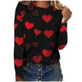 thumbnail image 4 of Valentines Day Outfit Women Heart Print Tie Dye Shirt Casual Crewneck Pullover Valentine Long Sleeve Shirts Spring Tops for Women, 4 of 8