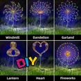 thumbnail image 4 of 200LEDs Solar Fireworks Lights Outdoor Waterproof Solar Garden Lights 8 Lighting Modes With Remote Control Decorations Light, 4 of 9