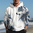 thumbnail image 3 of Sudadera con capucha con estampado de lobo 3D para hombre, nueva moda de primavera y otoño de 2024, sudaderas con capucha, jerséis holgados informales de uso diario para la calle, 3 of 4