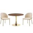thumbnail image 4 of Yesfashion Mid-Century Dining Table For 2-3 People, Round Tulip Table With MDF Table Top & Pedestal Base, End Table For Small Spaces, Condos And Apartments, 4 of 8