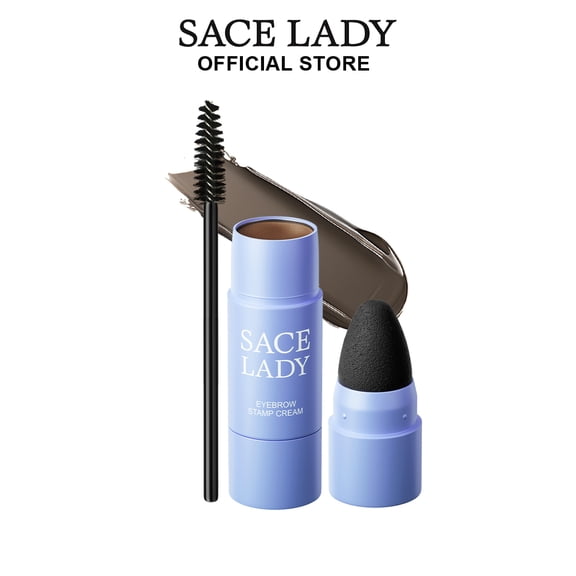 SACE LADY Eyebrow Stamp Stencil Kit, 1-Step Brow Stamp, Easy to use Brow Cream Set with 10 Stencils