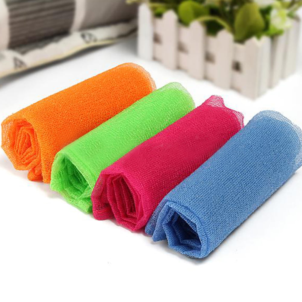 Nylon Mesh Bath Shower Body Washing Clean Exfoliate Puff Scrubbing Towels Cloth 