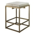 thumbnail image 2 of Home Square Modern Steel Metal Hide Counter Stool in Antique Brass - Set of 2, 2 of 4