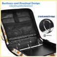 thumbnail image 4 of Zipper Binder with Shoulder Strap 2 inch 3 Ring Waterproof File Folder Organizer Bag 500 Sheet Pastel Orange Forest Animals, 4 of 8
