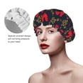 thumbnail image 2 of KLL Red Rooster Pattern Shower Cap & Bath Cap for Women,Reversible Oversized Waterproof Shower Caps for all Hair Lengths,Elastic Reusable Bathing Hair Cap, 2 of 6