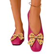 thumbnail image 6 of Yungyresw Ballet Flats For Women Polka Dot Bow Square Toe Slip On Shoes Low Top Casual Comfortable Work Office Dress Shoes Hot Pink 38, 6 of 6