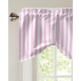 thumbnail image 3 of Tie Up Valance Curtain for Kitchen,Pink Stripes Minimalist Art Rod Pocket Short Curtains Adjustable Tie-Up Shade Valances,Romantic Style Window Treatment for Bathroom Living Room Bedroom, 3 of 8