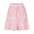 thumbnail image 5 of Today kttectoa Cute Leisure Ruffle Lace-up Beach Skirts Womens Savings Skirts Solid Skirt Elastic Mid Waist Mini Skirt for Ladies Stylish Vacation, 5 of 7