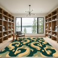 thumbnail image 2 of ODIKA 2'x3' Machine Washable Non-Slip Area Rug, Geometric Dark Green High Traffic Rug, Green, 1101068, 2 of 7