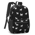 thumbnail image 2 of Dog Silhouette Black Pattern 17" Waterproof Oxford School Backpacks for Teens, S-Shape Padded Straps, for School, Travel, Hiking, Camping, 2 of 5