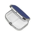 thumbnail image 2 of Deep Blue And White Dots Small Pill Case For Pockets & Purses 2 Compartment Travel Medicine Organizer, 2 of 5