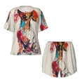 thumbnail image 4 of Picia Colorful Dachshund Art Pajamas Sets for Women Soft Short-Sleeved Pjs with Lounge Shorts Two Piece Sleepwear-X-Large, 4 of 9
