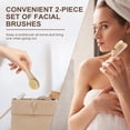 thumbnail image 4 of 3 PCS Wooden Facial Cleansing Brush Bamboo, Dry Body Brushes Wood Handle Wash Clean Exfoliate Scrub Cleaning Brushing Exfoliating Exfoliation Skin Care Face Cleanser Brushes, 4 of 8