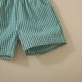 thumbnail image 4 of Toddler Baby Boy Clothes Outfits Fathers Day Embroidery T-Shirt & Plaid Shorts, 2-Piece Toddler Summer Set 18-24 Months, 4 of 9
