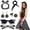 Black, variant on 1950s Vintage Cat Eye Glasses Polka Dot Headband Earrings Set Retro Party Cosplay Accessory