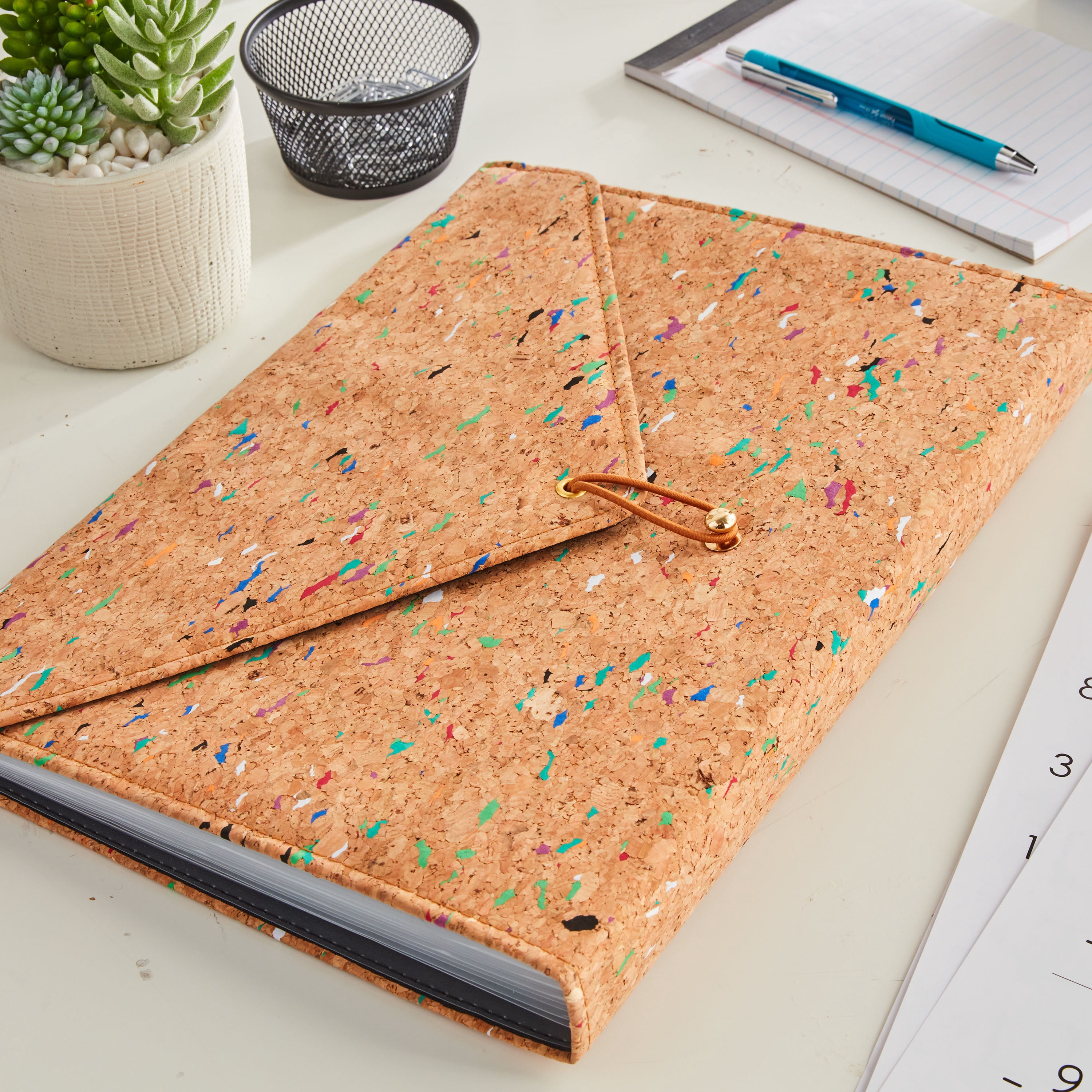 Pen+Gear 13-Pocket Expanding File Organizer , Cork Leatherette, Brown Color