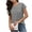 Gray, variant on Enjoytime Shirts for Women Solid Color Pleated Round Neck Short Sleeve Blouses Business Business Work Work Tops Gray M