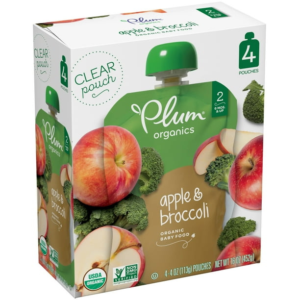 Plum Organics Stage 2 Organic Baby Food, Apple &amp; Broccoli