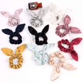 thumbnail image 3 of Trayknick Cute Women Knotted Rabbit Ear Ponytail Holder Elastic Hair Ring Rope Accessory Skin Pink, 3 of 13