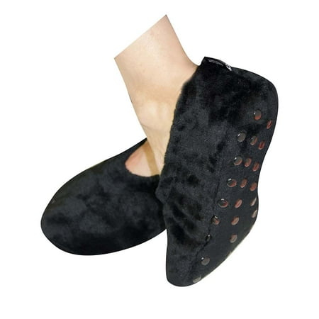 

Cloudz - Cozy Plush Memory Foam Travel Slippers - Black