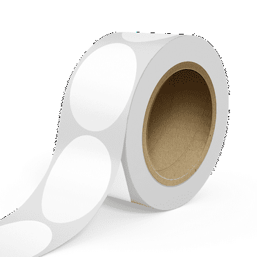JAM Paper Standard Label Rolls, Oval, 4 x 6, White Glossy, 125 Labels/Roll