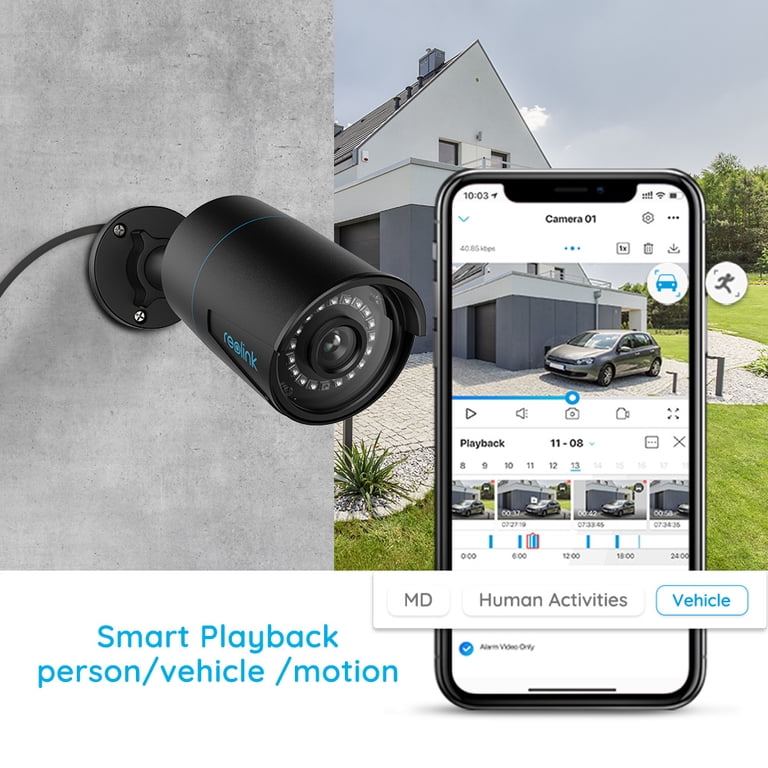 Reolink 5MP Black Outdoor Security POE Camera, Smart Human/Vehicle