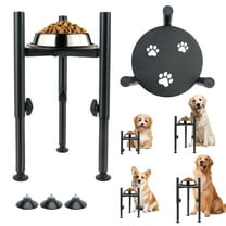 Adjustable Elevated Dog Bowl Stand, 4 Height Raised Water Feeder with Tray, Adjustable Wide 5.8-8" Dog Food Bowl Stands Holder for Medium,Large Dog(Bowl Not Included)