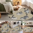 thumbnail image 5 of Round Rugs 8Ft, Cute Cat Round Area Rug Washable Indoor Throw Carpet, Black Beige Vintage Animal Large Non Slip Circle Rug for Kids Room RV Home Decor Aesthetic, 5 of 8