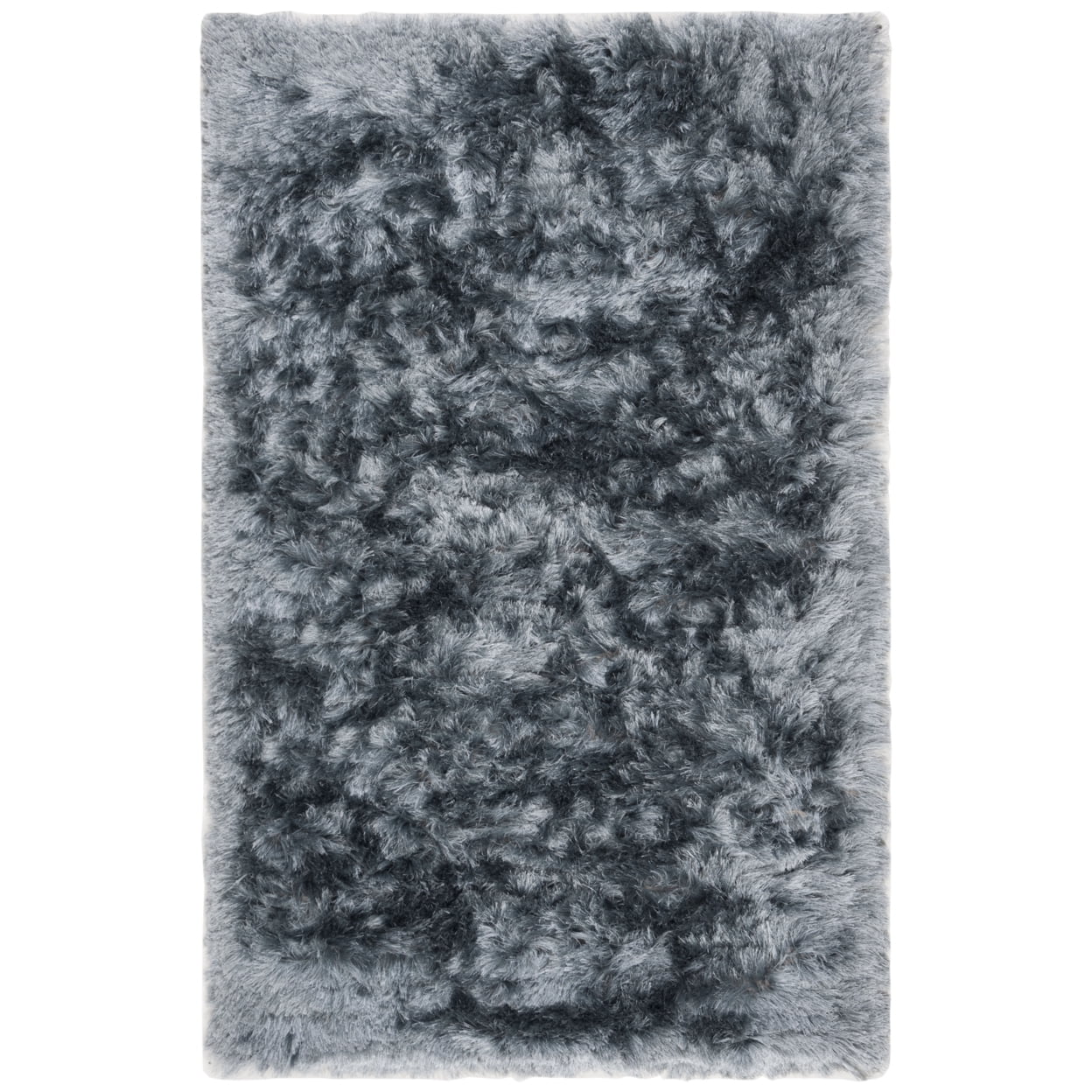 SAFAVIEH Ocean Trellis Solid Plush Polyester Shag Area Rug, Slate, 10' x 14'
