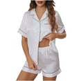 thumbnail image 2 of Otvok Pajamas Sets for Women,Womens Silk Satin Pajamas Set Two-Piece Sleepwear Loungewear Button-Down Sets, 2 of 6