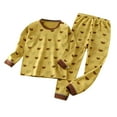 thumbnail image 3 of WRKEKC Infant Toddler Boys and Girls Fall Winter Loungewear Set 2-Piece Soft Thermal Plaid Bear Print Long-Sleeve Top and Elastic-Waist Pants Set 12Months-12Years, 3 of 4