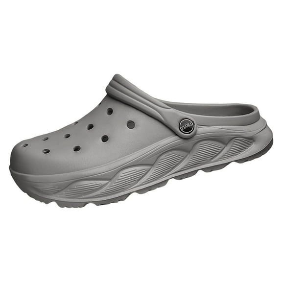 Mens Slippers,Men Slippers Summer Half Toe Breathable Slide Sandals for Outdoor Beach Walking Comfort,Slippers for Men,Grey,9.5