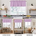 thumbnail image 5 of 2 Pack Solid Light Valance for Window Purple Kitchen Valance Rod Pocket Short Curtain Topper Decorative Window Treatment for Living Room Bedroom 54"x18", 5 of 8