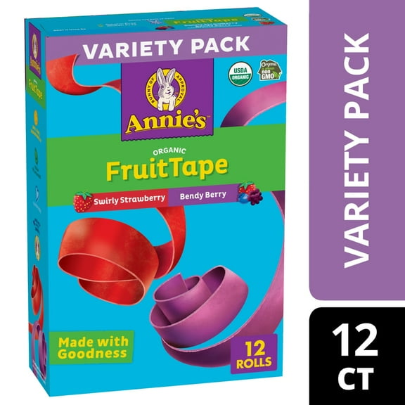 Annies Organic Swirly Strawberry and Bendy Berry Fruit Tape - 12 ct / 0.75 oz - Pack of 2