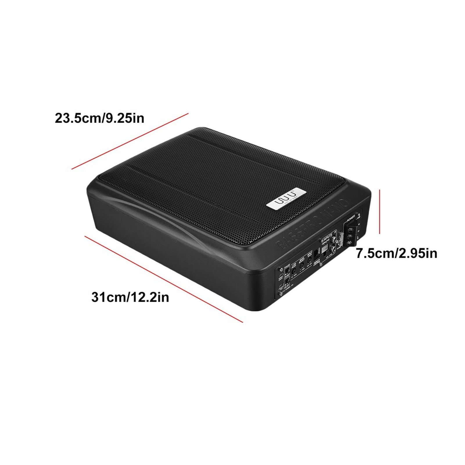 10 Inch 900W Car Subwoofer Speaker Active Under Seat Slim Sub Woofer AMP Super Bass Stereo Speaker Amplifier Audio processor
