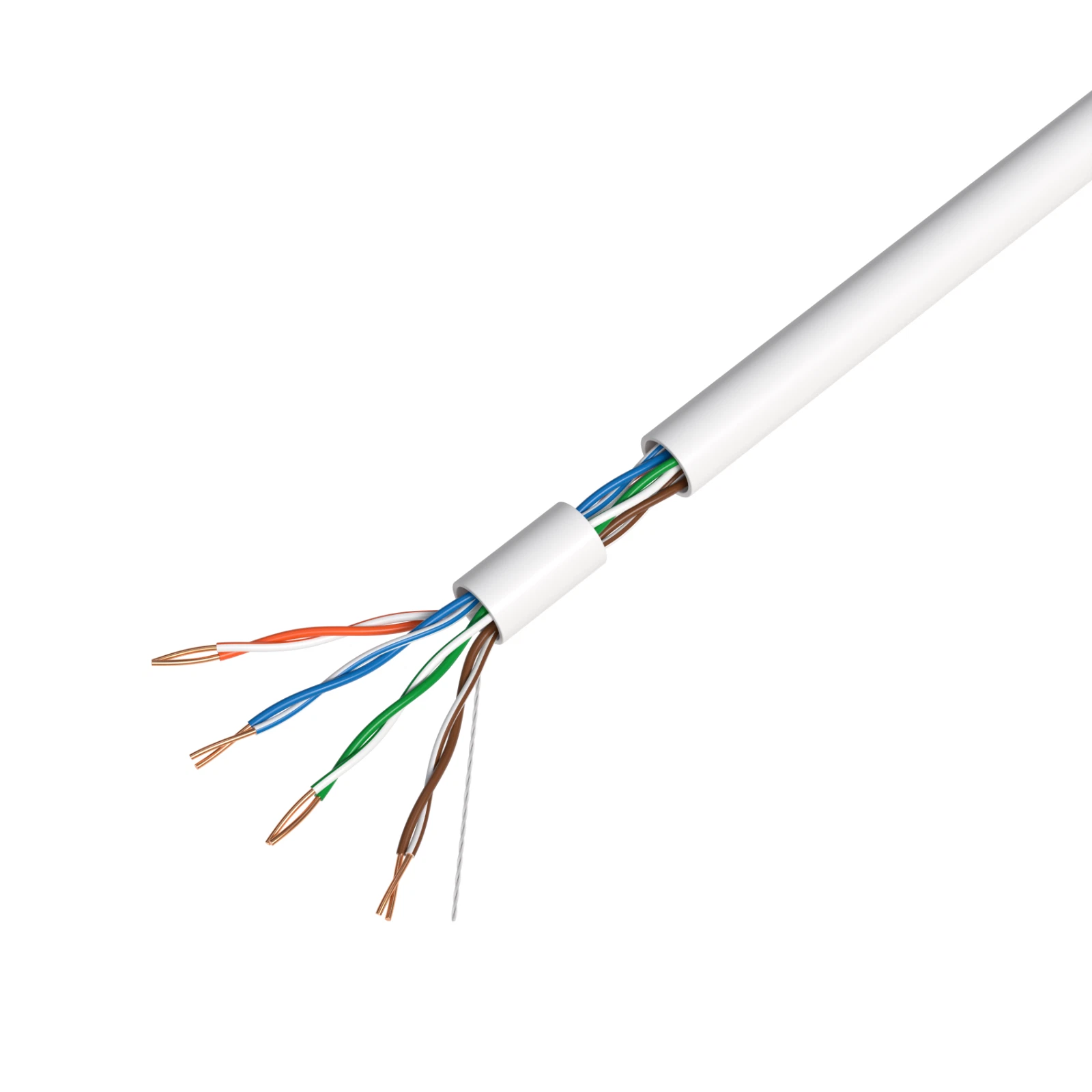 Cat5e Ethernet Cable 1000ft Bulk Pull Box, Solid 24AWG UTP LAN Network Wire, Copper Clad Aluminum (CCA), White, Cables Direct Online