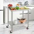 thumbnail image 7 of Acekid Stainless Steel Prep Table, 30x24 Inches, Kitchen Work Tables with Wheels, NSF Commercial Worktable for Restaurant and Home, 7 of 7