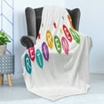thumbnail image 4 of Retirement Party Soft Flannel Fleece Throw Blanket, Graphic Design Retirement Party Theme with Balloons and Stars, Cozy Plush for Indoor and Outdoor Use, 70" x 90", Multicolor, by Ambesonne, 4 of 5