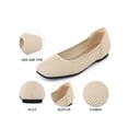 thumbnail image 4 of BLISSFUL STEP Women's Closed Toe Slip on Knit Ballet Flats Beige (Size 7.5), 4 of 5