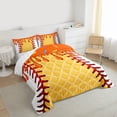 thumbnail image 3 of Homewish Baseball Game Queen Comforter Set,Orange Ice Cream Bedding Sets,Sport Theme Bedding Comforter Set For Kids,Breathable Home Decor Reversible,3 Pieces, 3 of 8
