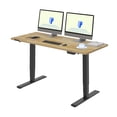 thumbnail image 3 of FLEXISPOT E6 55"x24" Dual Motors 3-Stage Standing Desk Solid Wood Home Office Height Adjustable Desk with Wheels, Solid Rubber Wood Desktop and Black Frame, 3 of 10