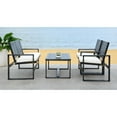 thumbnail image 4 of SAFAVIEH Ozark Outdoor Patio 4 Piece Conversation Set, Black Wash, 4 of 8