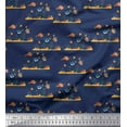 thumbnail image 1 of Soimoi Polyester Crepe Fabric Coral & Fish Ocean Print Fabric by The Yard 52 Inch Wide, 1 of 3